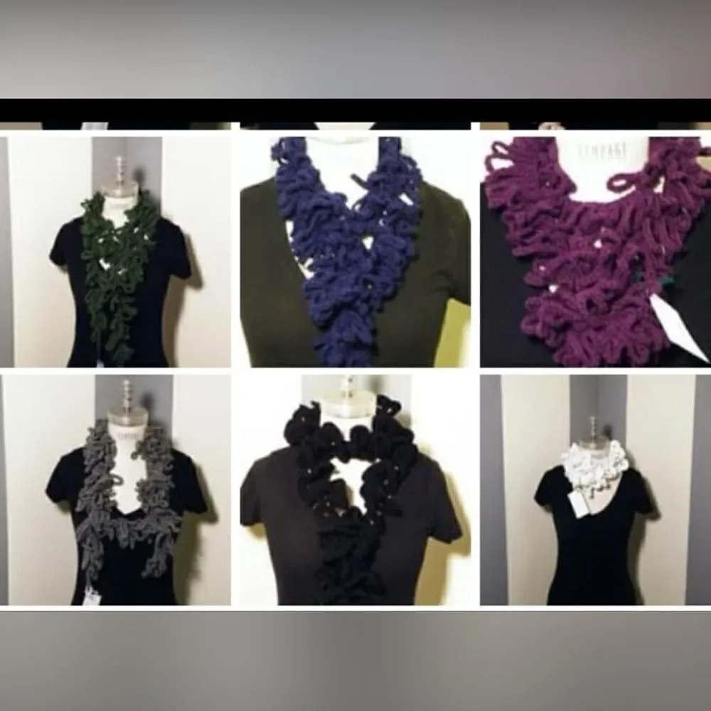 NWT Angelas Designs hand crocheted one of a kind loopy boa scarf